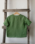 Apple Green Short Sleeve Classic Linen Shirt