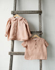Dusty Rose Short Sleeve Button Linen Shirt