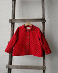 Red Polka Dot Festive Peter Pan Linen Collar Linen Jacket