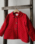 Red Polka Dot Festive Peter Pan Linen Collar Linen Jacket