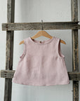 Baby Pink Sleeveless Linen Shirt