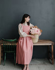 Salmon Cottage Linen Dress