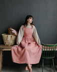 Salmon Cottage Linen Dress