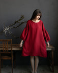 Cherry Short Kimono Linen Dress