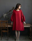 Cherry Short Kimono Linen Dress