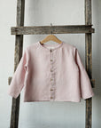 Baby Pink Long Sleeve Classic Linen Shirt