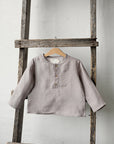 Lavender Long Sleeve Button Linen Shirt