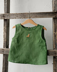 Apple Green Sleeveless Linen Shirt