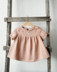 Dusty Rose Short Sleeve Linen Tunic
