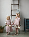 Baby Pink Short Sleeve Linen Tunic Dress