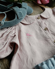 Baby Pink Short Sleeve Linen Tunic Dress