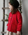 Red Polka Dot Festive Peter Pan Linen Collar Linen Jacket