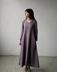 Mauve Daiva Linen Dress