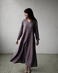 Mauve Daiva Linen Dress