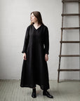 Black Daiva Linen Dress