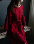 Cherry Short Kimono Linen Dress