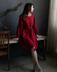 Cherry Short Kimono Linen Dress