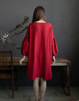 Cherry Short Kimono Linen Dress