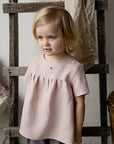 Baby Pink Short Sleeve Linen Tunic