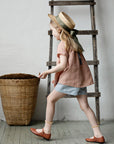 Dusty Rose Short Sleeve Linen Tunic