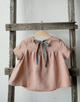Dusty Rose Short Sleeve Linen Tunic