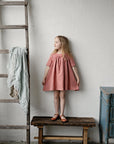 Salmon Short Sleeve Classic Linen Dress