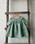 Mint Short Sleeve Classic Linen Dress