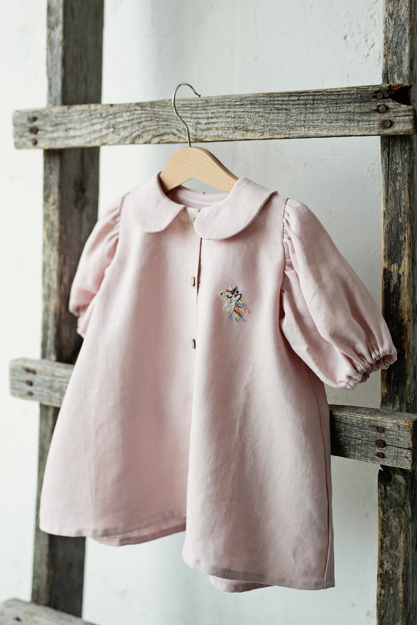 Baby Pink Short Sleeve Linen Tunic Dress allthebeautifullinen Baby Pink Short Sleeve Linen Tunic Dress allthebeautifullinen