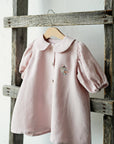 Baby Pink Short Sleeve Linen Tunic Dress