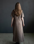 Cacao Short Sleeve Daiva Linen Dress