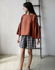 Rust Kimono Linen Tunic