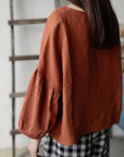 Rust Kimono Linen Tunic