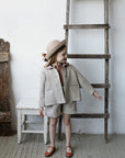 Natural Exclusive Peter Pan Linen Collar Linen Jacket