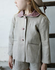 Natural Exclusive Peter Pan Linen Collar Linen Jacket