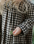 Black Gingham Classic Linen Dress