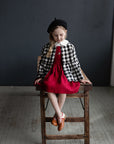 Check Festive Ruffle Linen Jacket