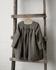 Black Gingham Classic Linen Dress