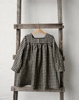 Black Gingham Classic Linen Dress