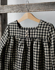 Black Gingham Classic Linen Dress