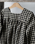 Black Gingham Classic Linen Dress
