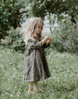 Black Gingham Classic Linen Dress