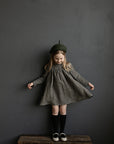 Black Gingham Classic Linen Dress