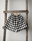 Check Festive Linen Shorts