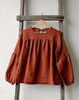 Rust Victorian Linen Tunic