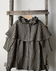 Black Gingham Little Red Riding Hood Linen Cape