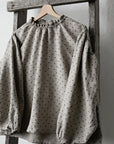 Natural Polka Dot Festive Tokyo Linen Blouse