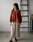Rust Victorian Linen Tunic