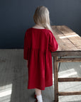 Cherry Anemone Linen Dress