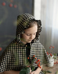 Black Gingham Little Red Riding Hood Linen Cape