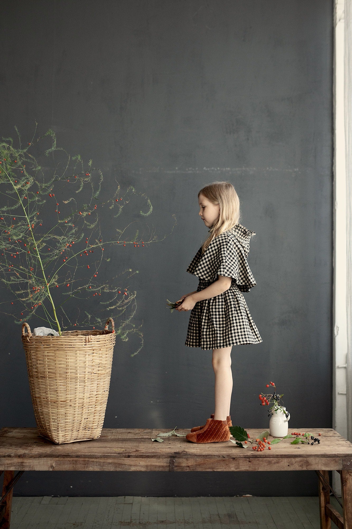 Black Gingham Little Red Riding Hood Linen Cape – allthebeautifullinen